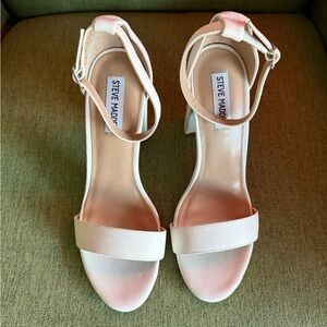Steve Madden White Ankle Strap Heel